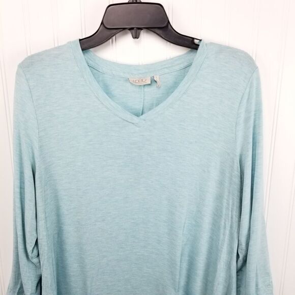 Lori Goldstein Heather Knit Top w/ Asymmetric Hem - Picture 3 of 6